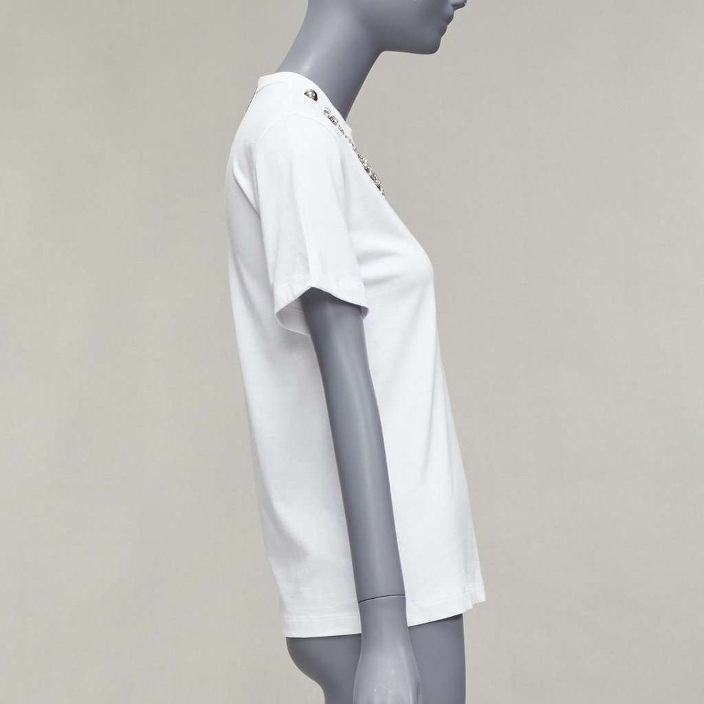 Christopher Kane Rhinestone Chain Shirt White Cotton Never worn - Model View