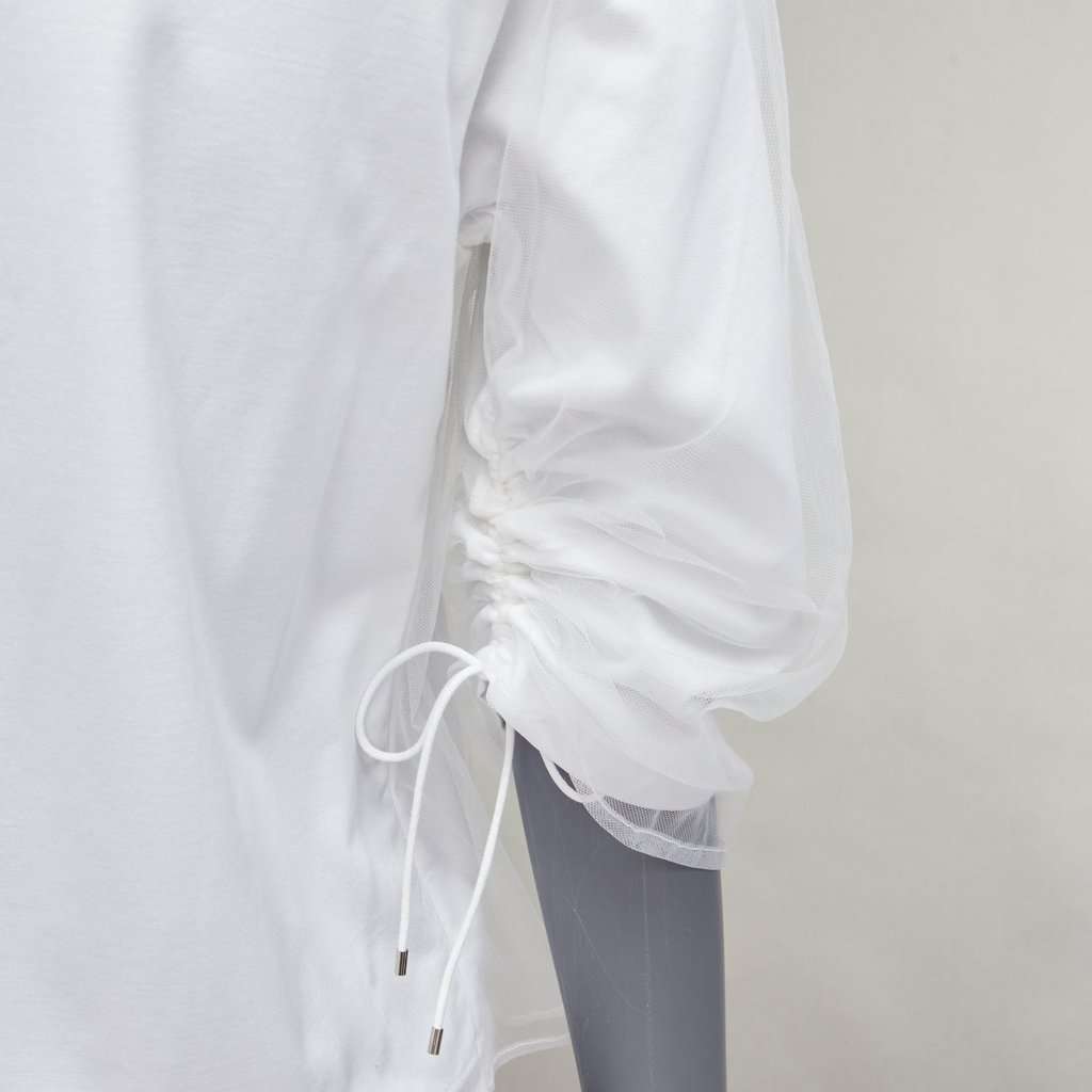 Noir Kei Ninomiya Tulle Overlay Shirt White Cotton Never worn - Back View