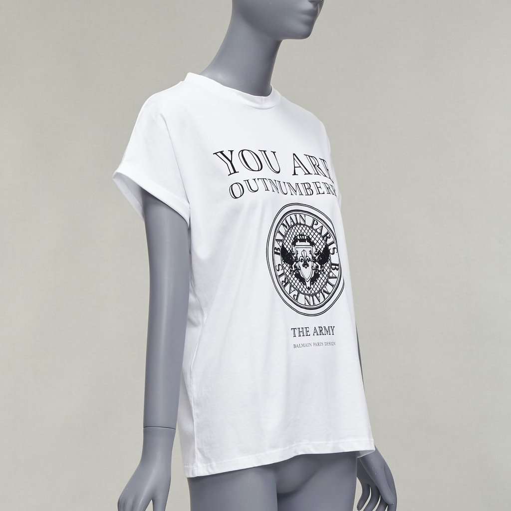 Balmain Army Velvet Shirt White Cotton Very good condition - Inside View