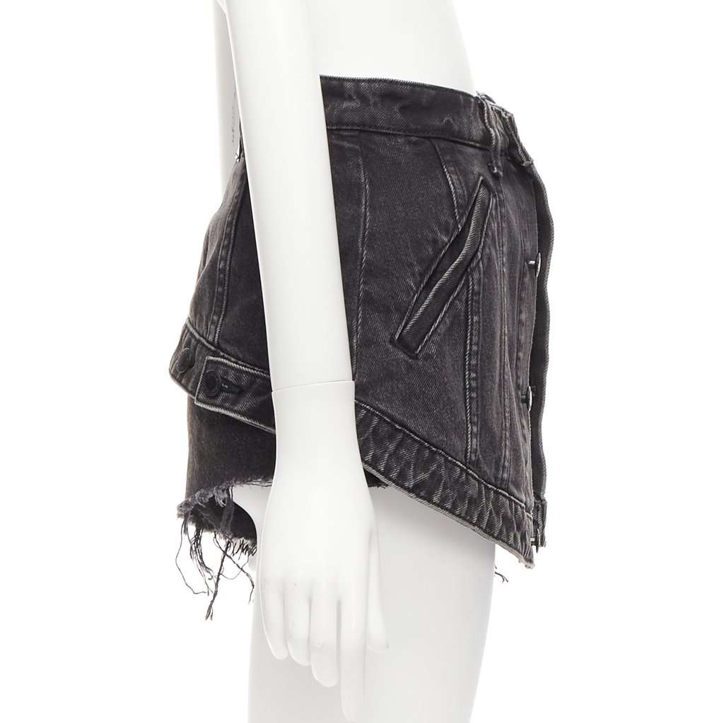 Alexander Wang Cutaway Skort Shorts Black Cotton Very good condition - Model View