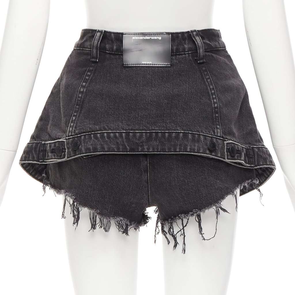 Alexander Wang Cutaway Skort Shorts Black Cotton Very good condition - Box View