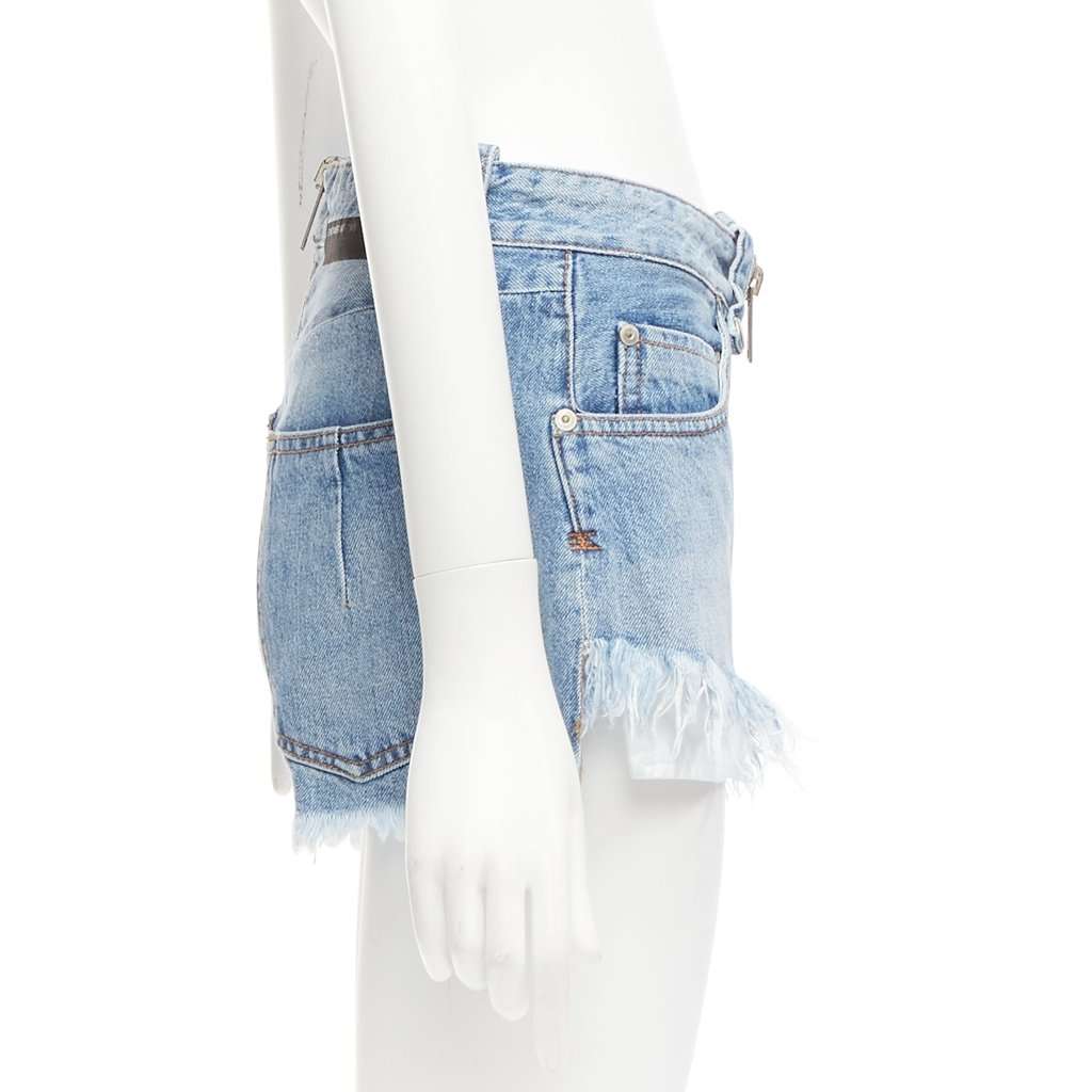 Unravel Project Zip Denim Shorts Blue Never worn - Model View
