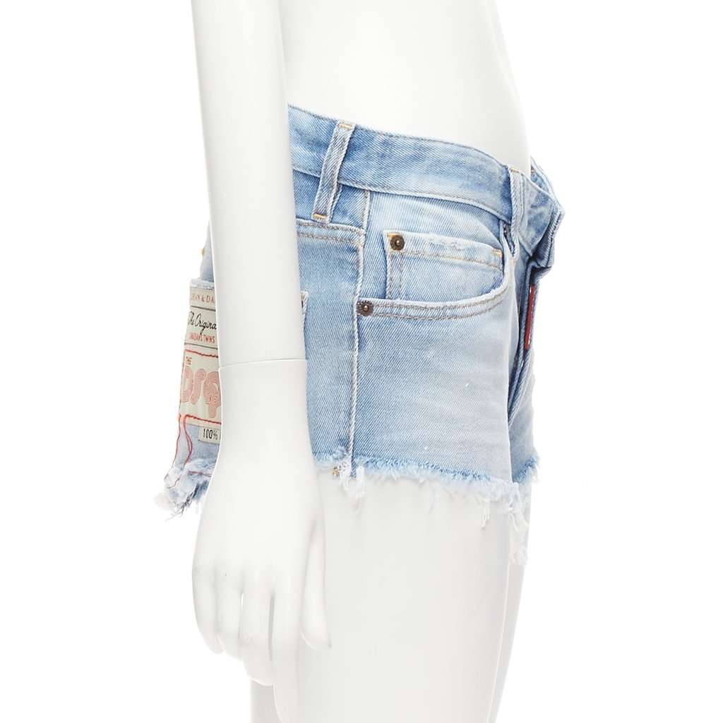 Dsquared2 Frayed Booty Shorts Blue Never worn - Box View