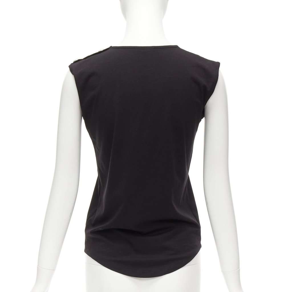 Balmain Crest Logo Tank Black Cotton Never worn - Box View