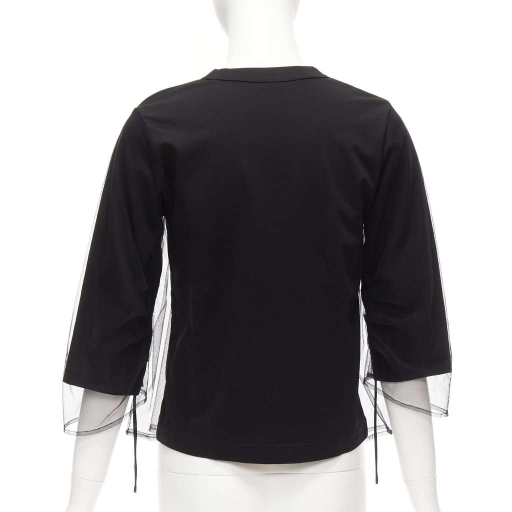 Noir Kei Ninomiya Tulle Ruched Shirt Black Cotton Never worn - Box View