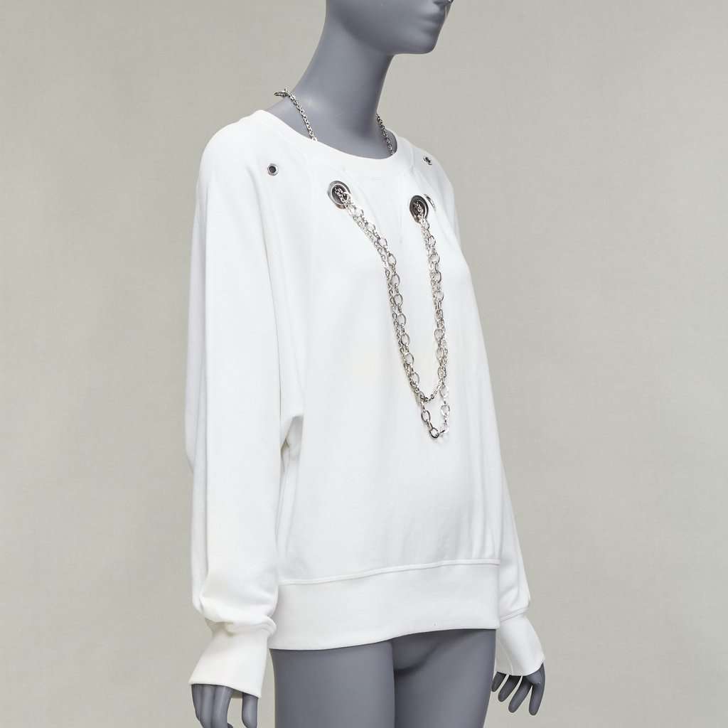 Diesel Punk Chain Sweatshirt White Cotton Fair condition - Inside View