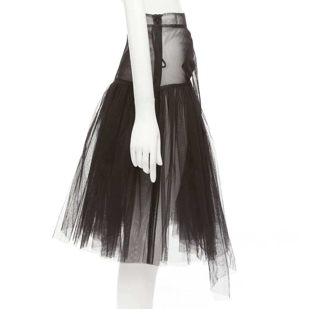 Shushu Tong Tulle High Low Skirt Black Polyester Never worn - Model View
