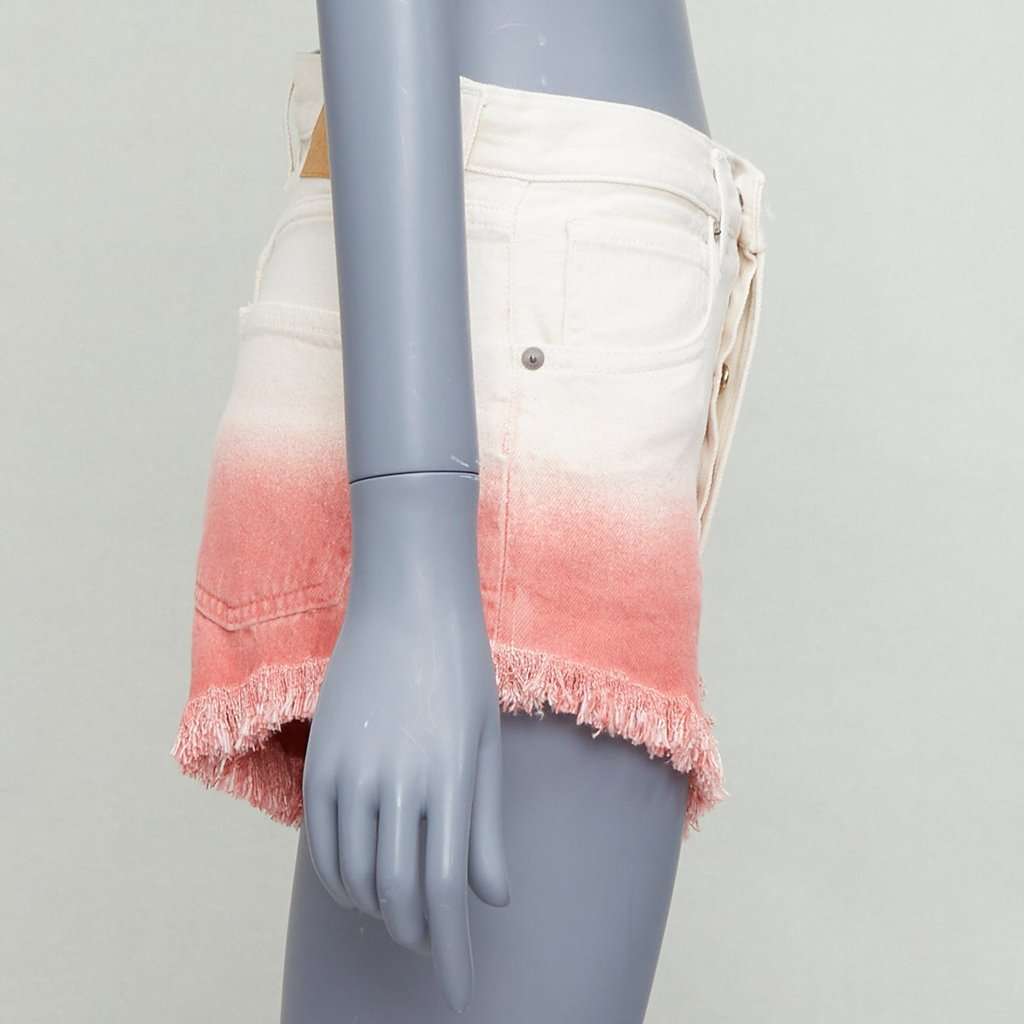 Alanui Ombre Denim Shorts Beige Cotton Never worn - Inside View