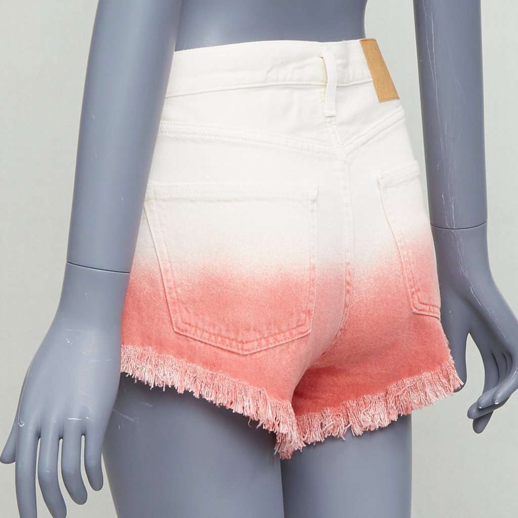 Alanui Ombre Denim Shorts Beige Cotton Never worn - Box View