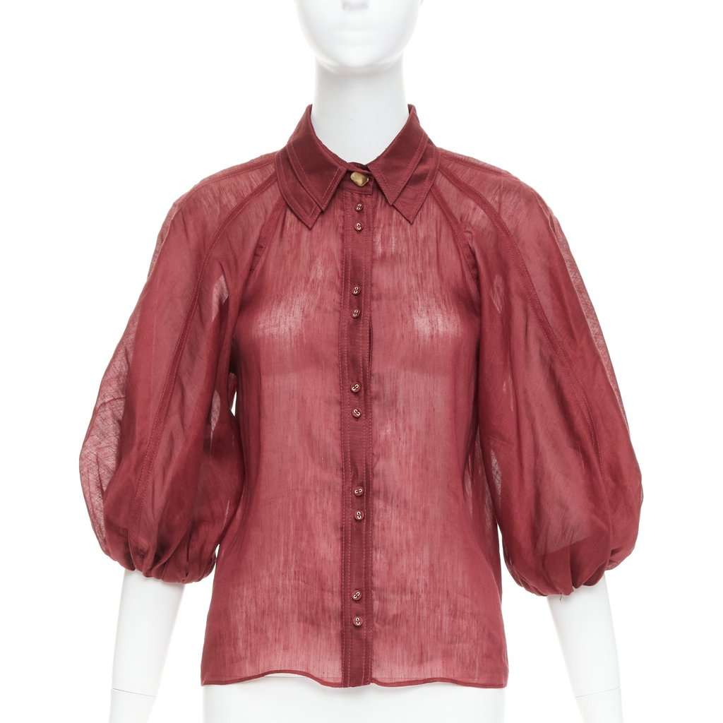 Aje Palms Burgundy Silk Very good condition - Front View