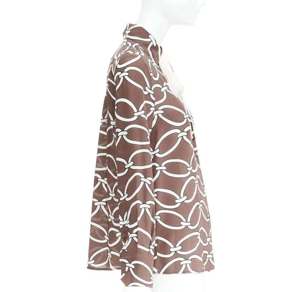 Valentino Garavani Brown Silk Top Brown Silk Very good condition - Model View