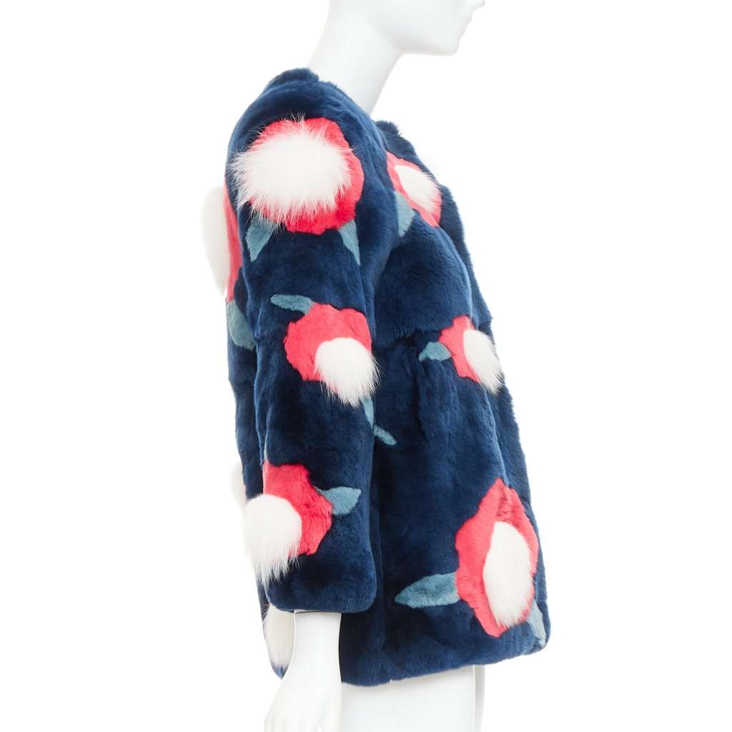 Yves Salomon Navy Fur Coat Navy Fur Very good condition - Box View