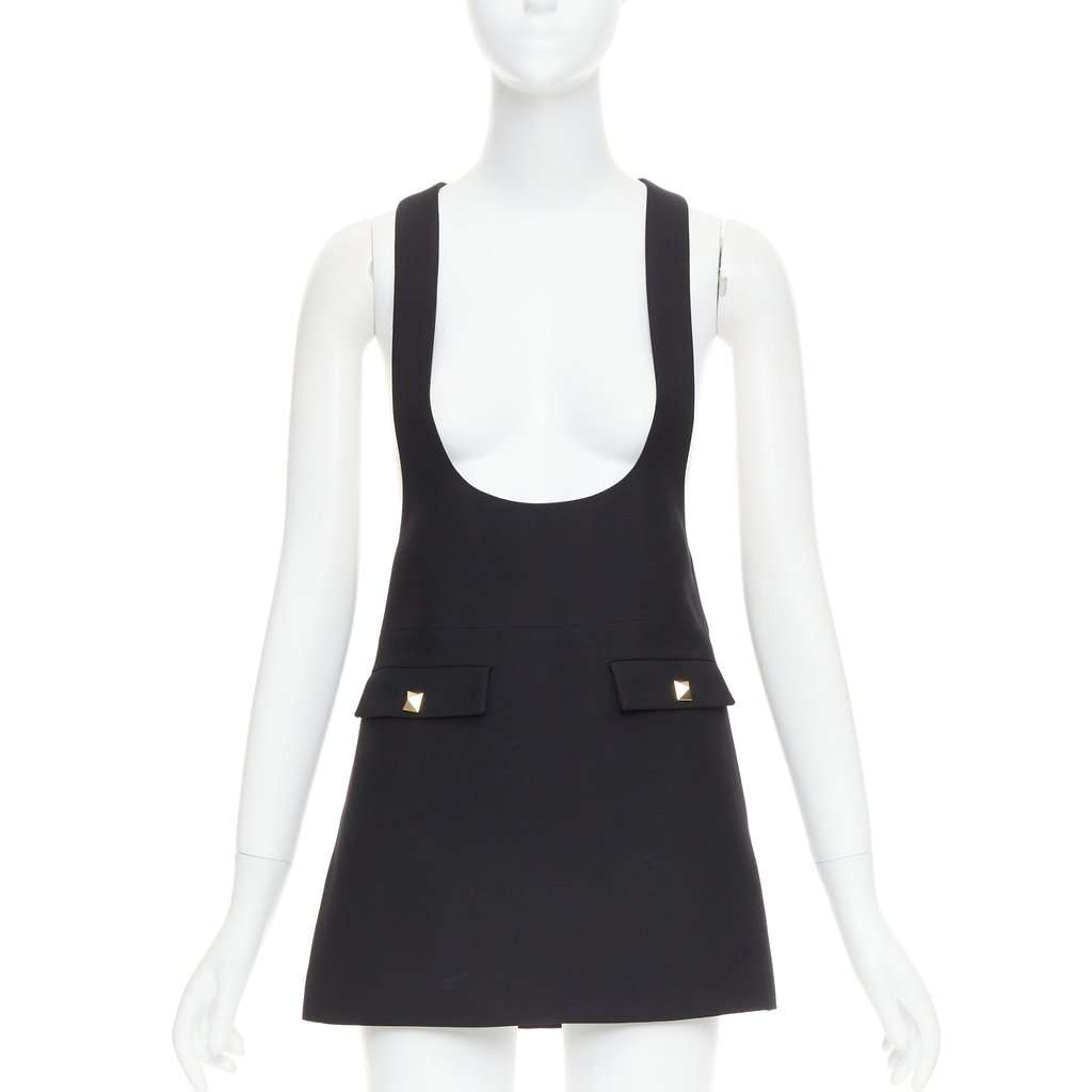 Valentino Garavani Black Wool Dress Black Wool Very good condition - Front View