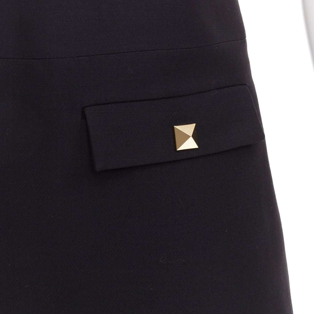 Valentino Garavani Black Wool Dress Black Wool Very good condition - Back View