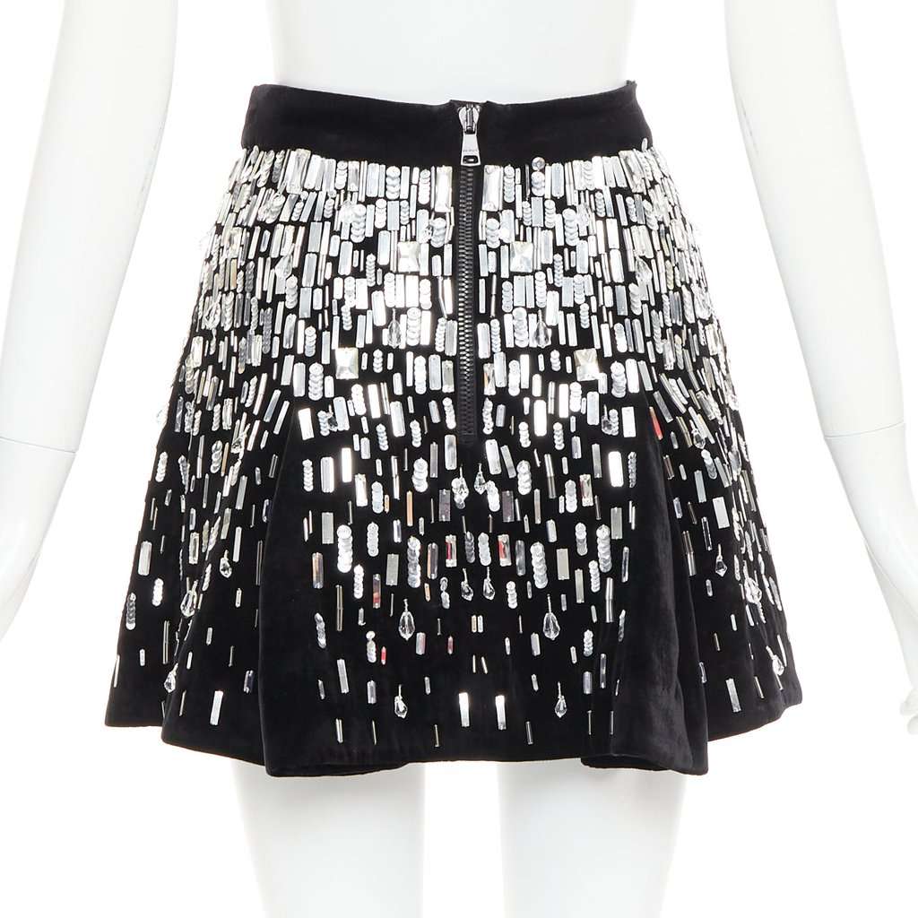 Balmain Embellished Skater Black Velvet Very good condition - Box View