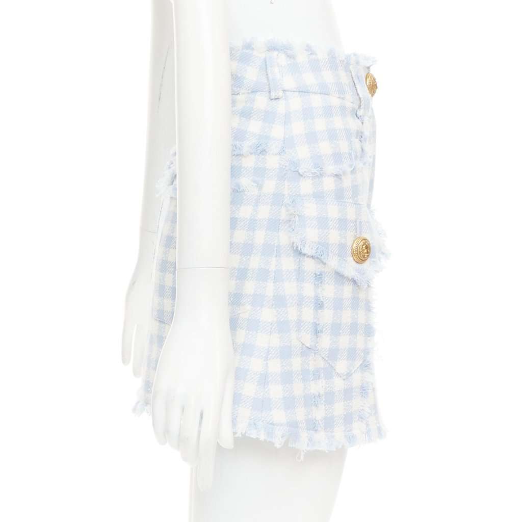 Balmain Blue Cotton Skirt Blue Cotton Very good condition - Model View