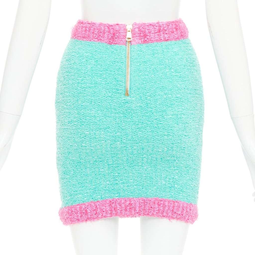 Balmain Blue Cotton Skirt Blue Cotton Very good condition - Box View