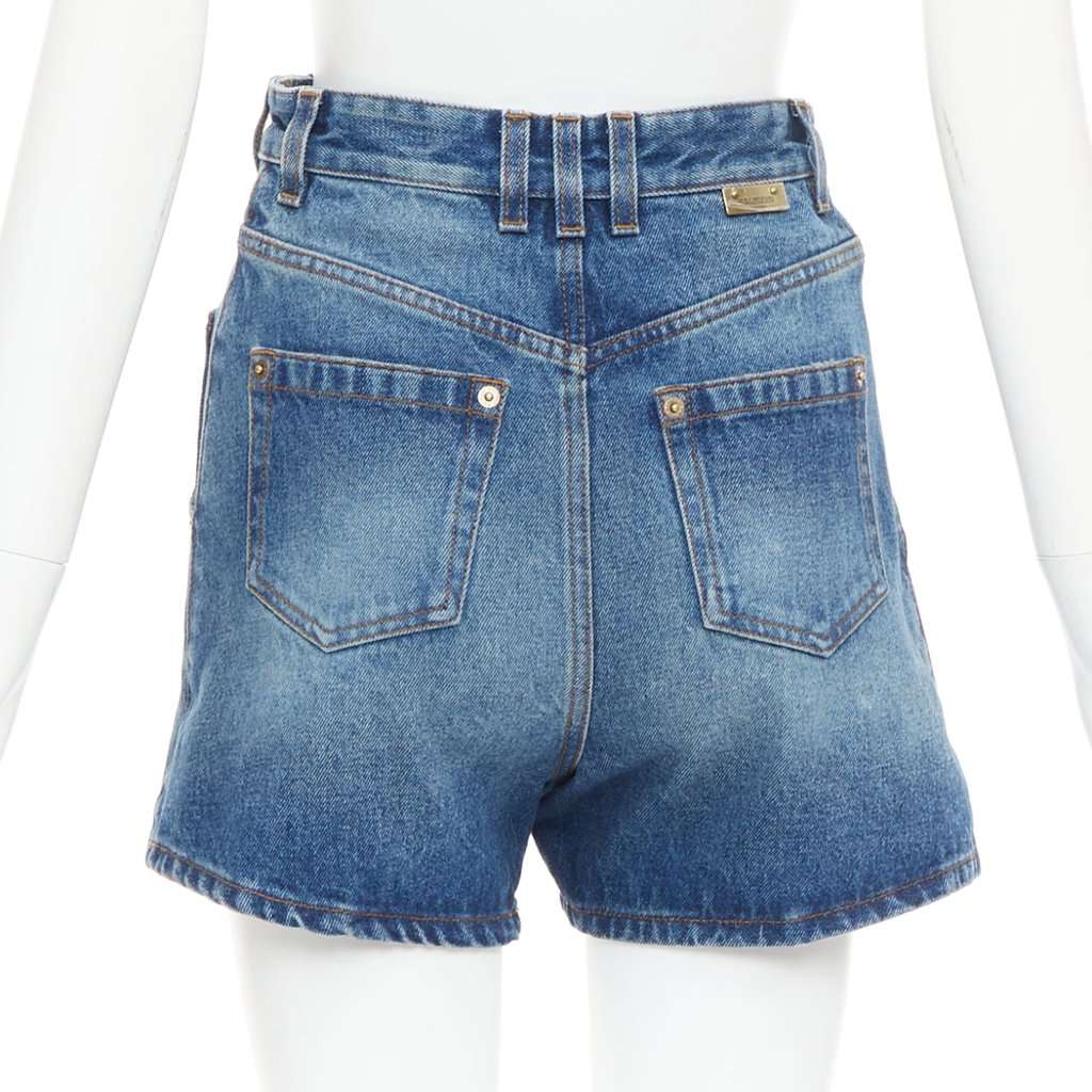 Balmain Blue Denim Skirt Blue Denim Very good condition - Box View