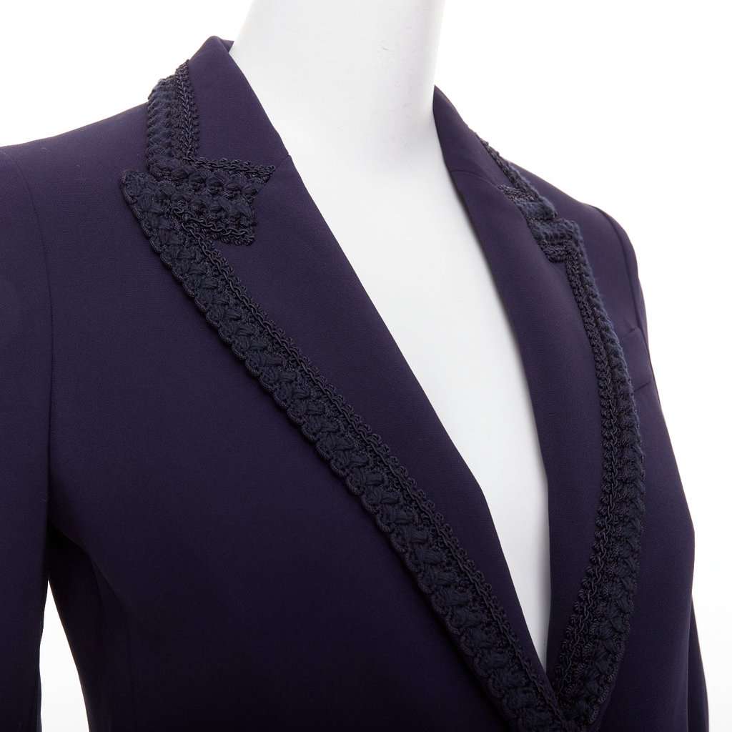 Gucci PASSIMENTARIE TRIM CADY Blazer Navy Viscose Very good condition - Back View