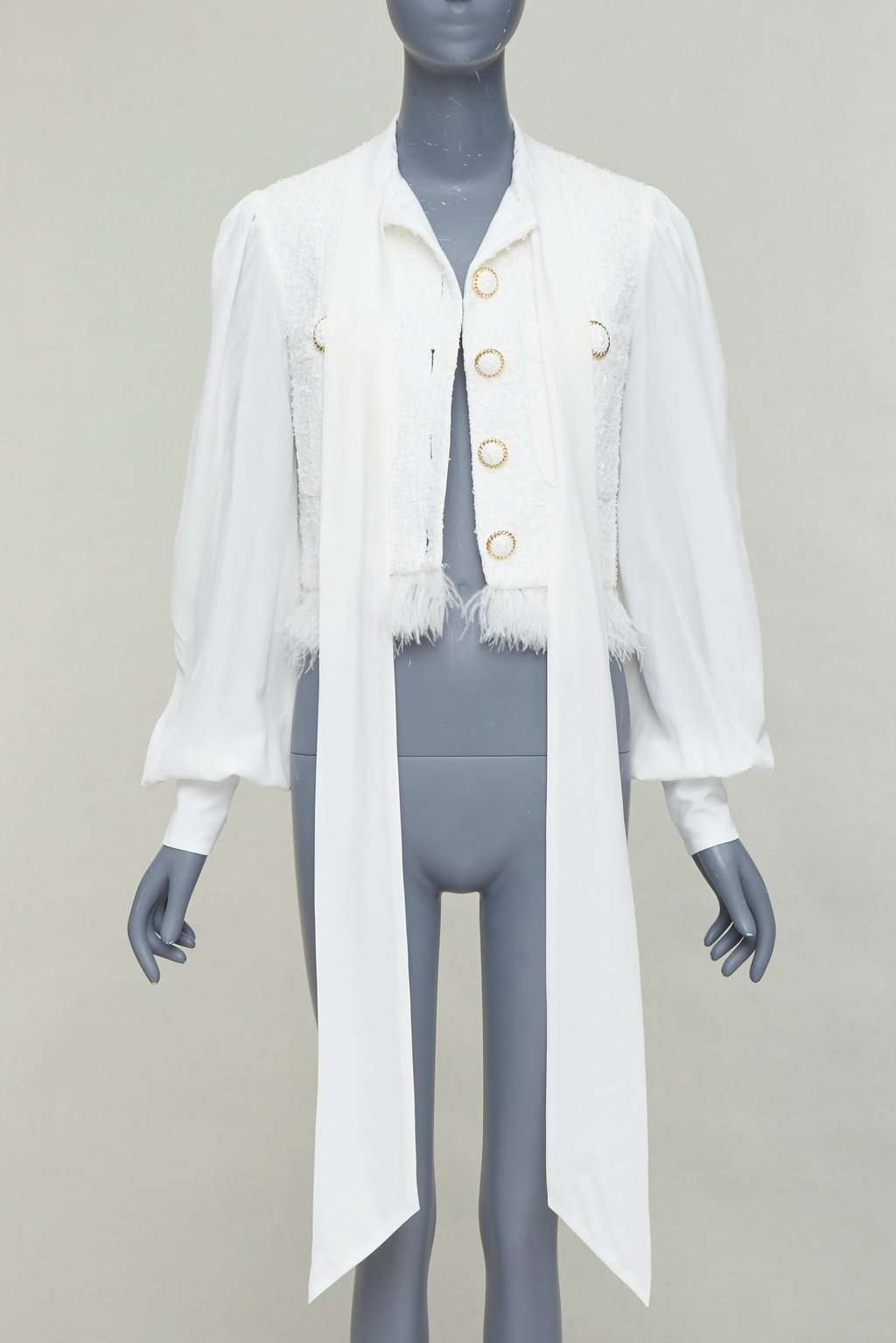 Balmain Ecru Tweed Jacket Beige Tweed Very good condition - Inside View