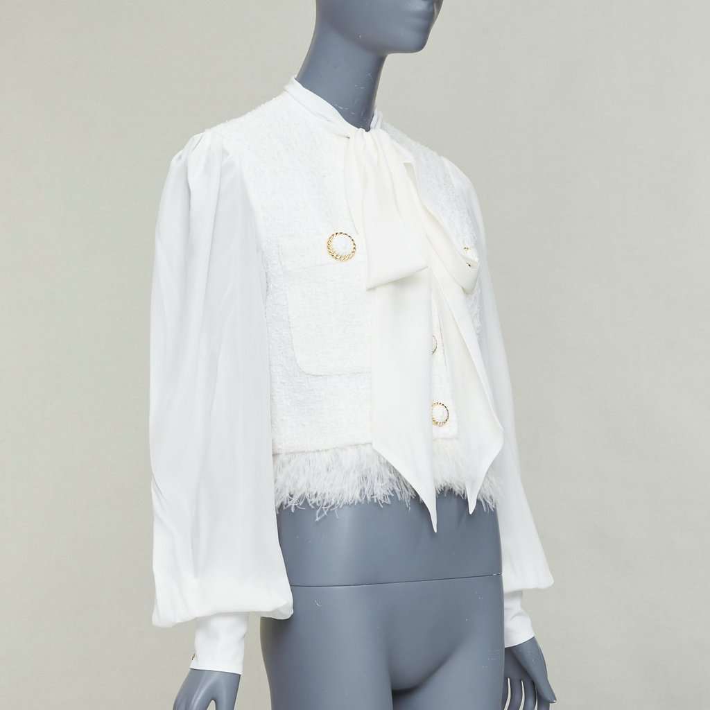 Balmain Ecru Tweed Jacket Beige Tweed Very good condition - Model View