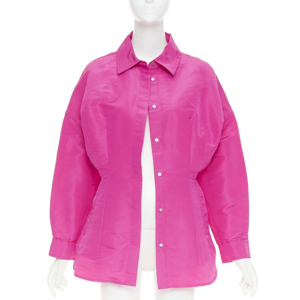 Valentino Garavani Silk-moire mini shirt dress Pink Silk Very good condition - Inside View