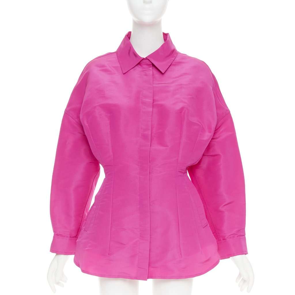 Valentino Garavani Silk-moire mini shirt dress Pink Silk Very good condition - Model View