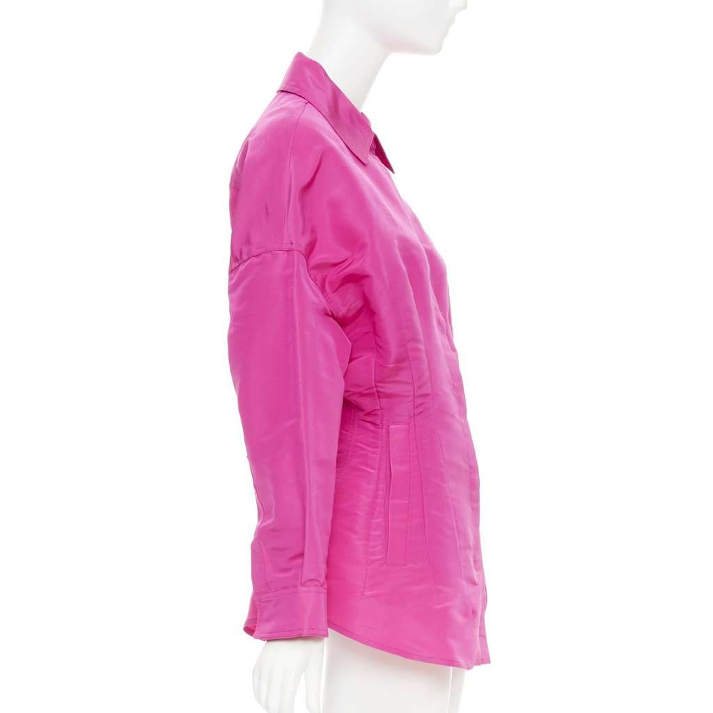 Valentino Garavani Silk-moire mini shirt dress Pink Silk Very good condition - Box View
