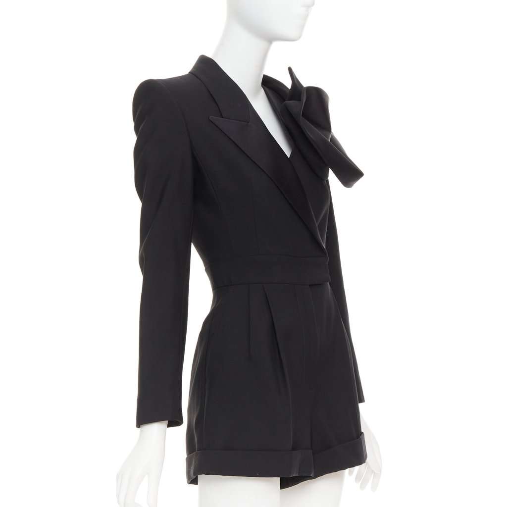 Alexander McQueen Orchid embellished playsuit Black Silk Very good condition - Inside View