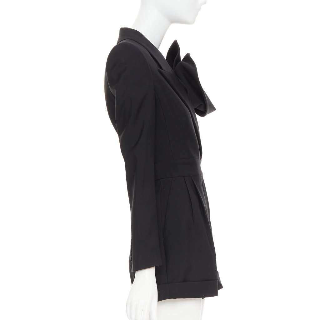 Alexander McQueen Orchid embellished playsuit Black Silk Very good condition - Model View