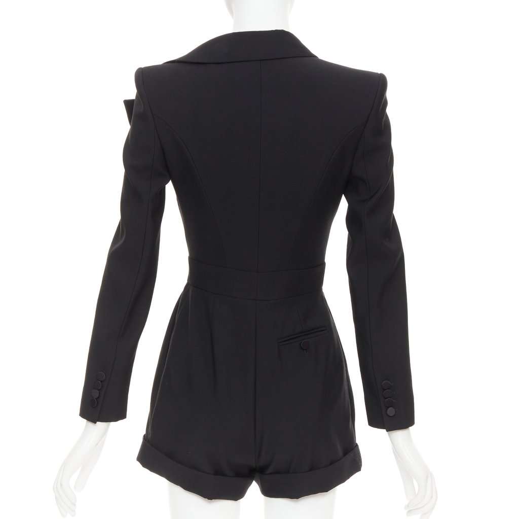 Alexander McQueen Orchid embellished playsuit Black Silk Very good condition - Box View