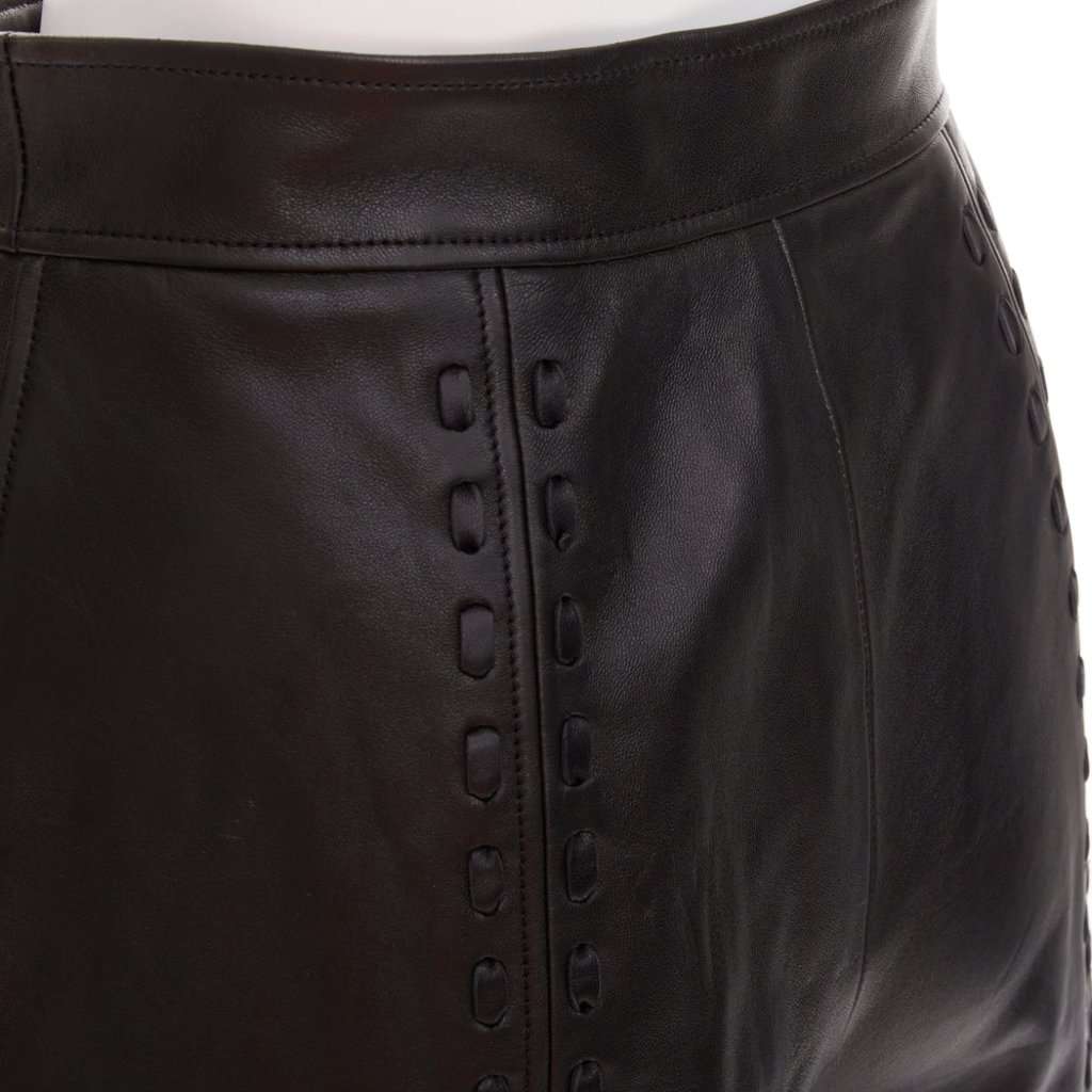Alexander McQueen Black Leather Shorts Black Leather Very good condition - Back View