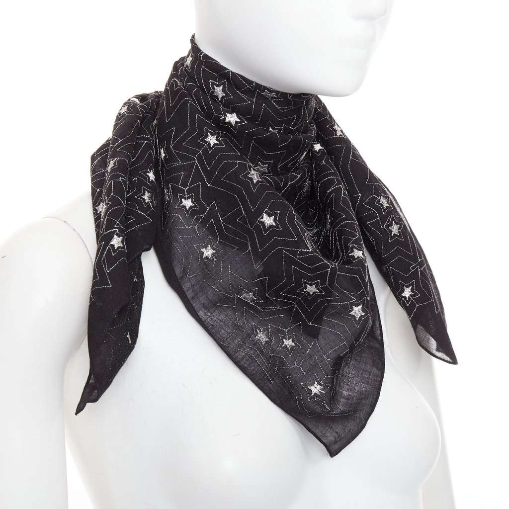 Saint Laurent Black Cotton Scarf Black Cotton Very good condition - Inside View