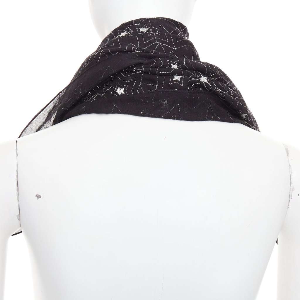 Saint Laurent Black Cotton Scarf Black Cotton Very good condition - Box View