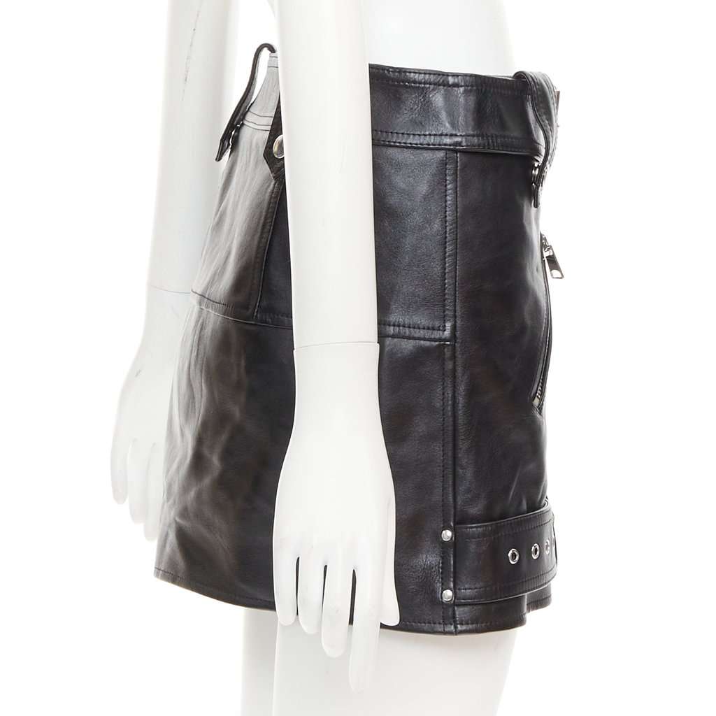 Alexander McQueen Black Leather Skirt Black Leather Very good condition - Model View
