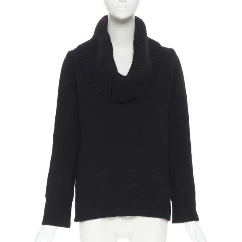 Alexander McQueen Ribbed Turtleneck Sweater Black Wool Very good condition - Front View