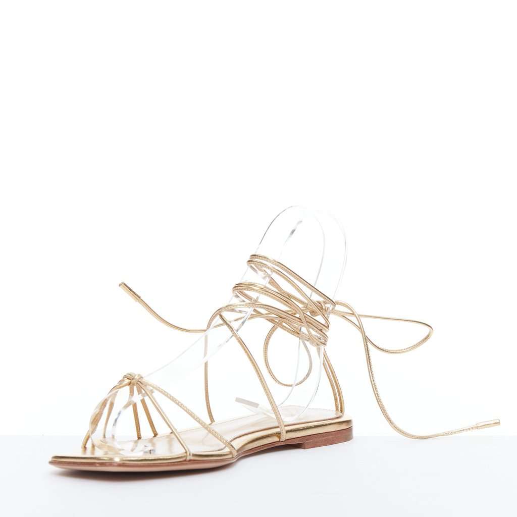 Gianvito Rossi Sylvie Gladiator Sandals Gold Leather Very good condition - Inside View