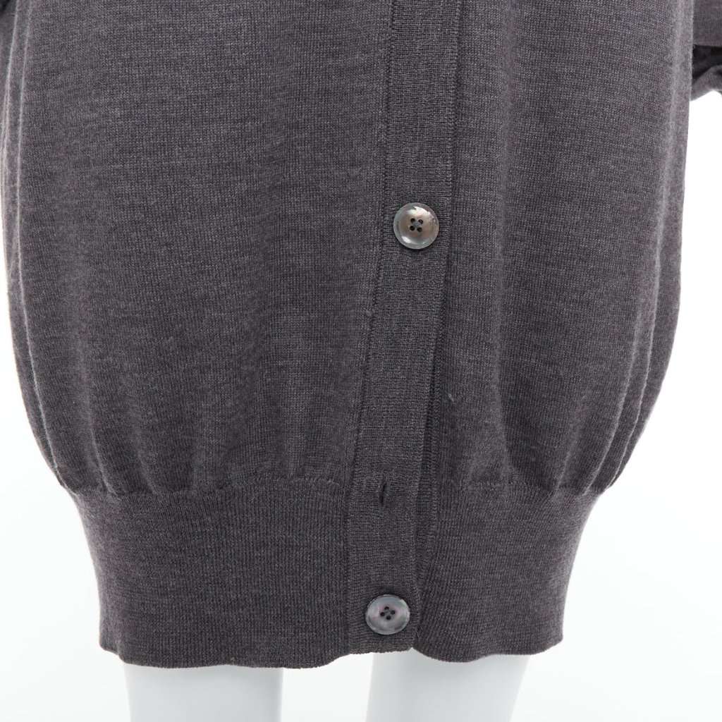 Maison Martin Margiela Oversized Long Cardigan Grey Wool Fair condition - Back View