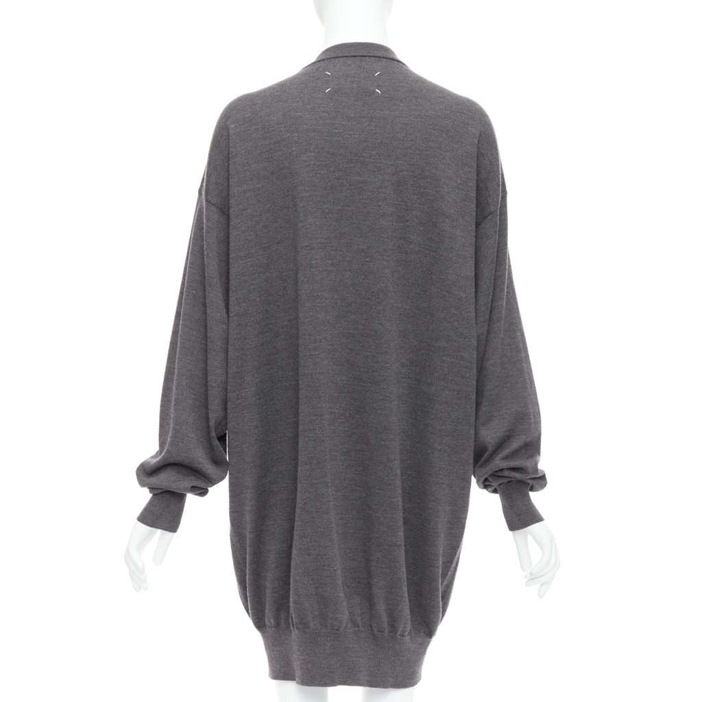Maison Martin Margiela Oversized Long Cardigan Grey Wool Fair condition - Box View