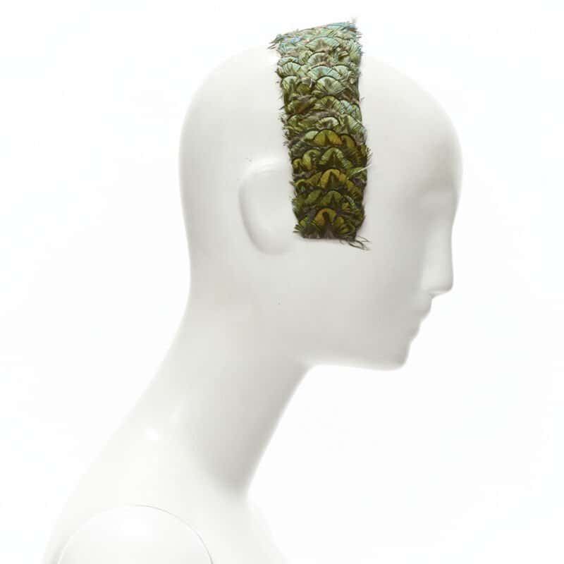 Unsigned Feather Sequin Band Green Never worn - Inside View