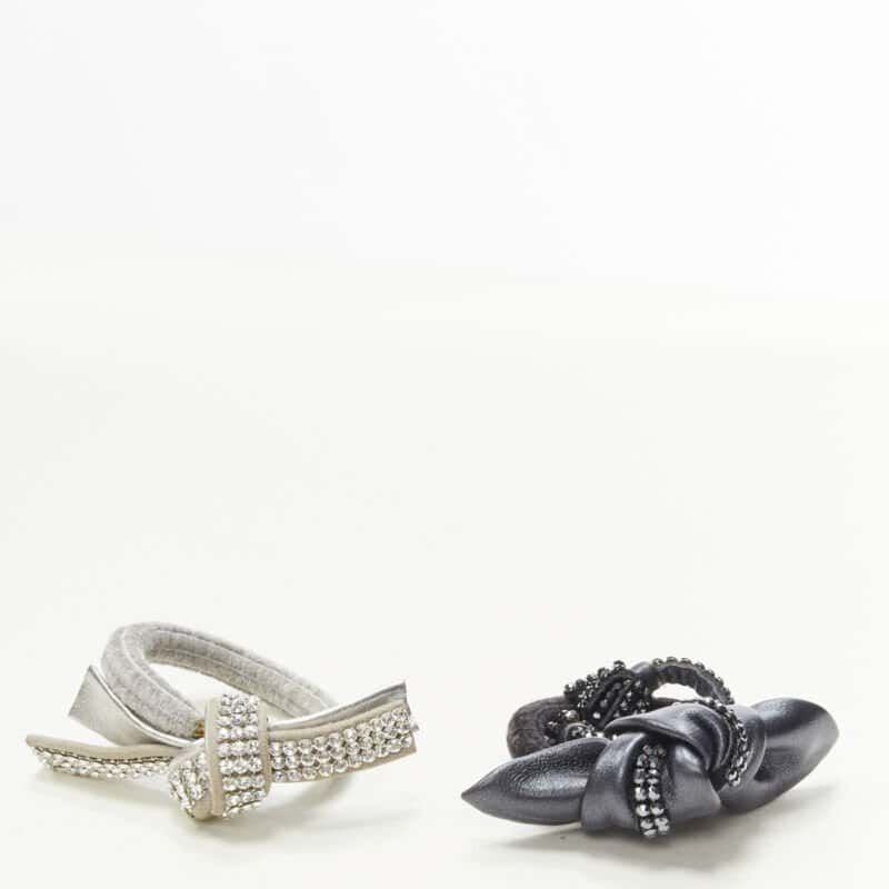 Unsigned Silver Tassel Hair Tie Black Never worn - Front View
