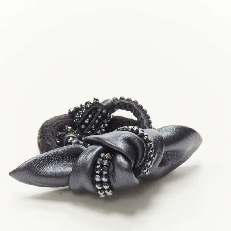 Unsigned Silver Tassel Hair Tie Black Never worn - Back View
