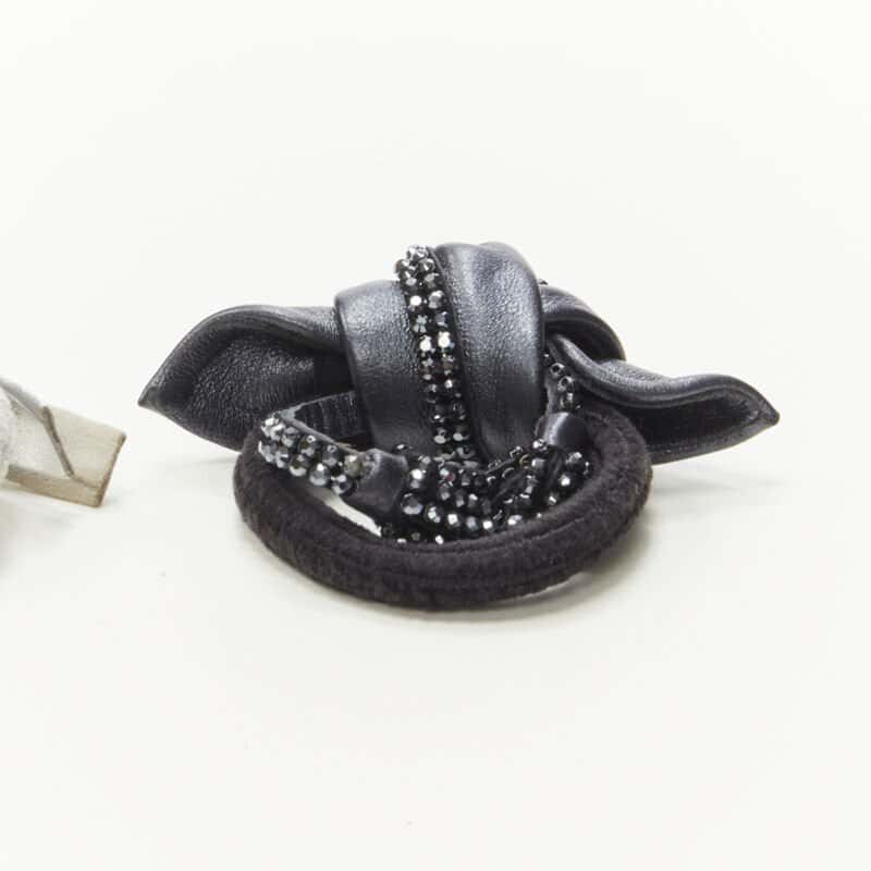 Unsigned Silver Tassel Hair Tie Black Never worn - Model View