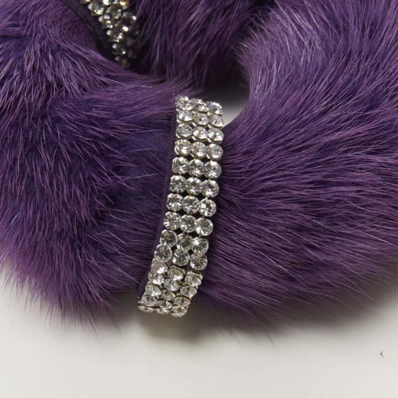 Unsigned Fur Crystal Scrunchie Purple Fur Never worn - Back View