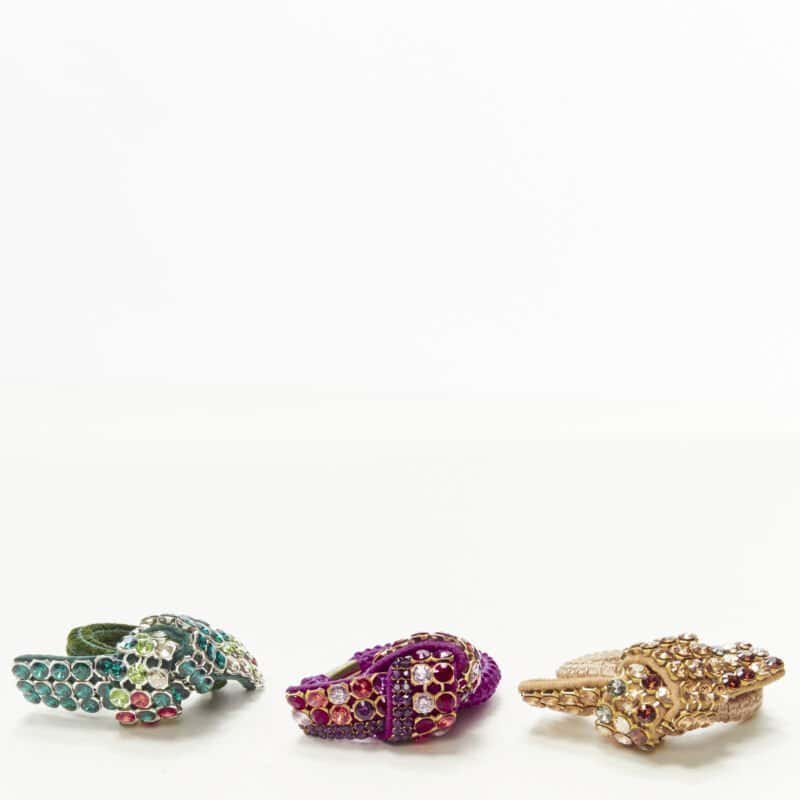 Unsigned Rhinestone Knot Tie MultiColor Suede Never worn - Front View