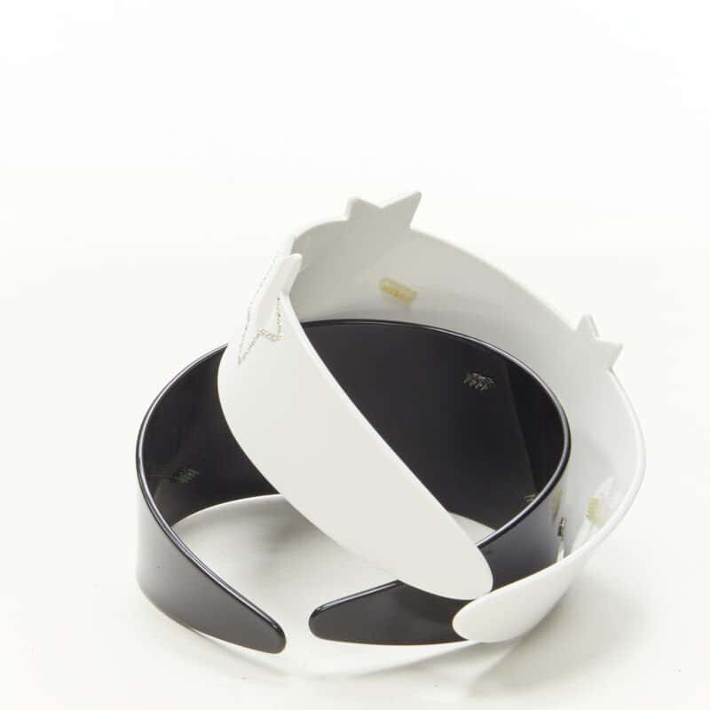 Unsigned Star Acrylic Headband White Plastic Never worn - Back View