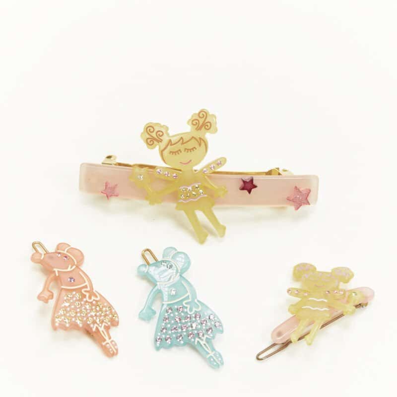 Unsigned Fairy Hair Clips MultiColor Plastic Very good condition - Front View