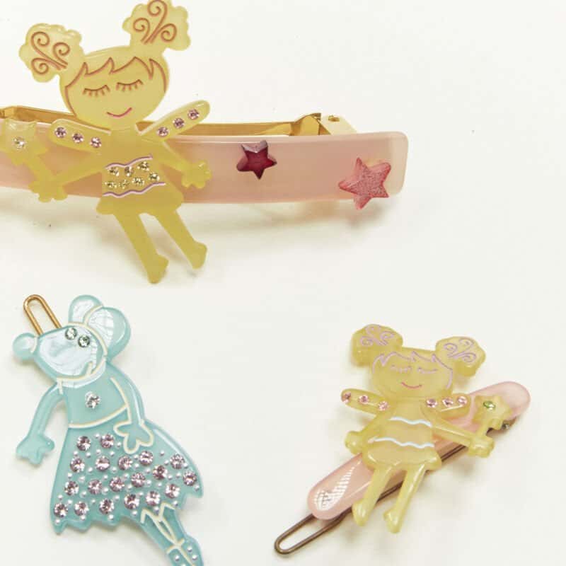 Unsigned Fairy Hair Clips MultiColor Plastic Very good condition - Inside View