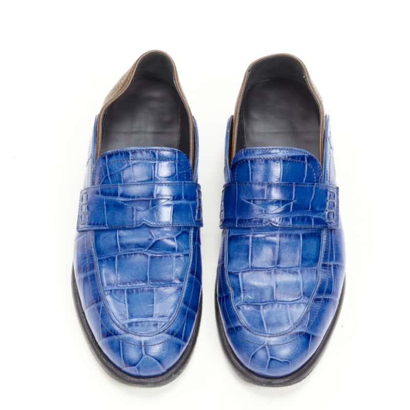 Loewe Step Back Loafer Blue Leather Very good condition - Inside View