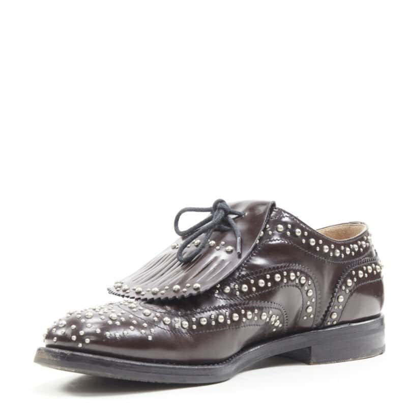 Church's Studded Fringe Brogue Brown Leather Very good condition - Model View